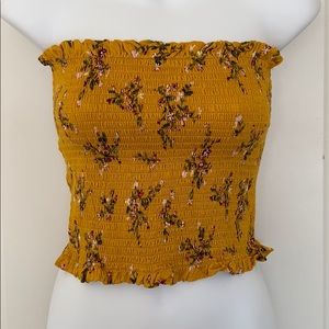 Smocked floral crop top